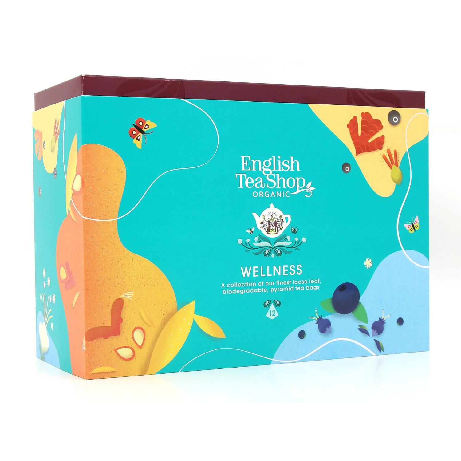 English Tea Shop Organic Wellness Tea Collection Gift Set of 12 Pyramid Bags