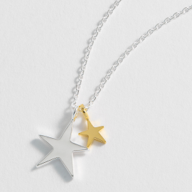 Two Tone Double Star Necklace