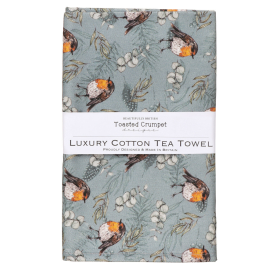 Robin & Eucalyptus Blue Tea Towel