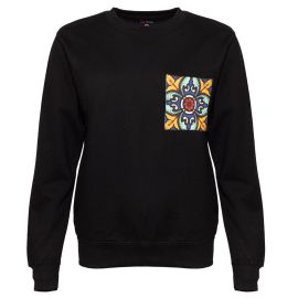 English Heritage Stained Glass Pocket Sweatshirt - black