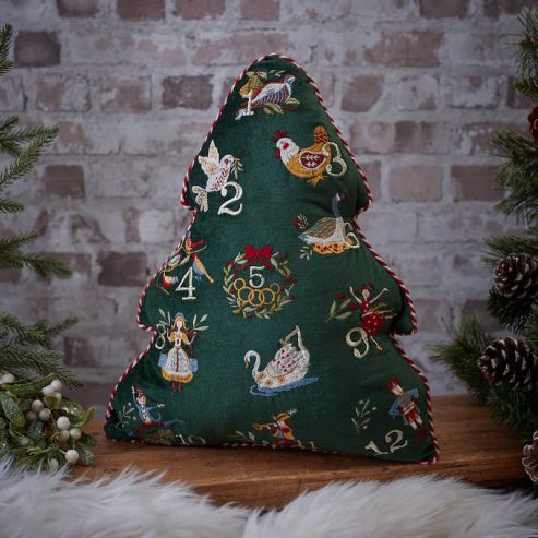 12 Days of Christmas Velvet Cushion