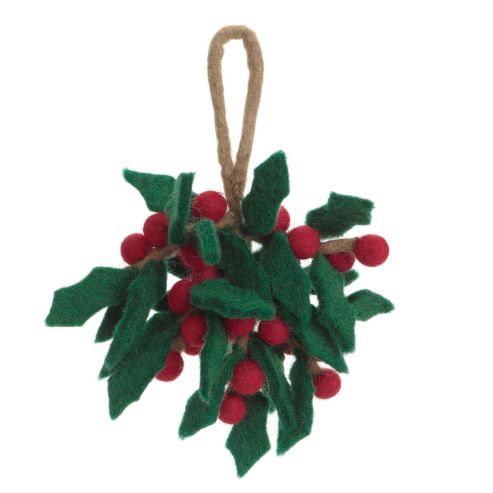 Felt Holly Sprig Decoration