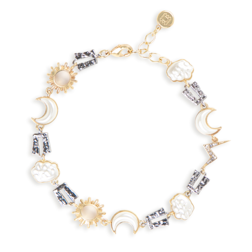 Trilithon Moon & Cloud Gold-Plated Bracelet