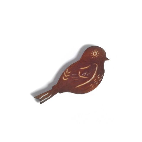 Warbler Bird Brooch - Brown